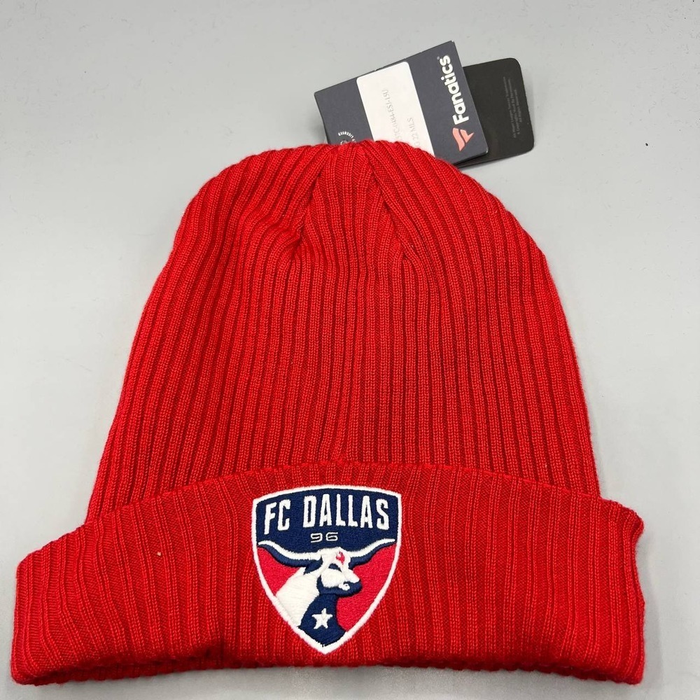 FC Dallas Hat Men Red Knitted Fanatics MLS Cuffed Beanie Cap New Adult